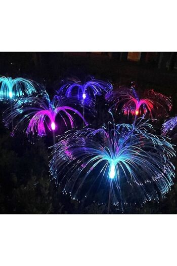 OEM Set 2 x Solar Lamp with Jellyfish Design, Fiber Optic LED RGB