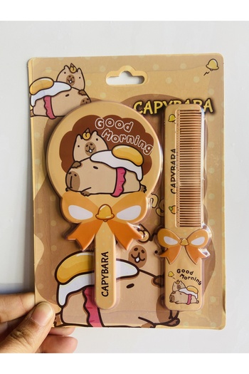 synshop Capybara Kapibara Mirrored Comb Set Hair Brush