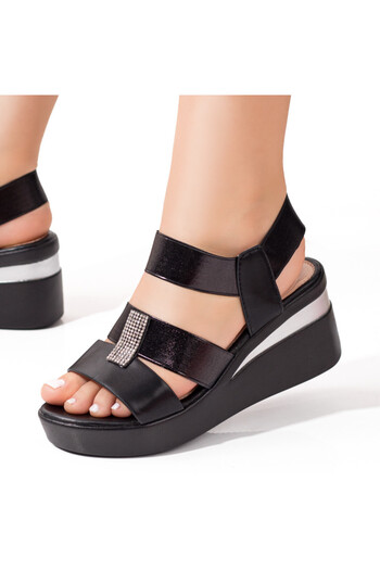 BMoD Women's black platform sandals MOD08505