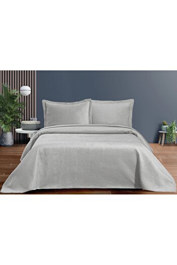 Pierre Cardin Gray Siena Single Bedspread Set