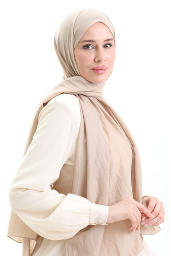 sefamerve Cotton Soft Shawl 70283-13 Dark Beige
