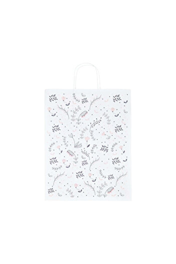 Papette Set of 100 Kraft Paper Bags with Pattern 3 Floral 32 x 41(H) x 12cm