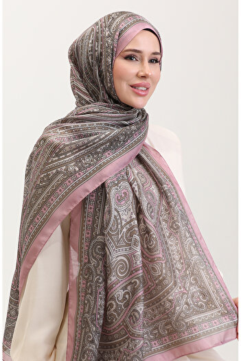 sefamerve Ethnic Amber Shawl 70278-11 Powder
