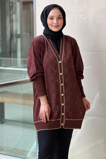 Ghisa Logo Stone Printed Knitwear Cardigan