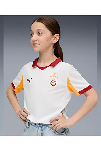 Puma Galatasaray Sponsor Unprinted 25/26 Kids Away Jersey White