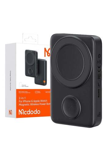 Mcdodo MC-1461 2 in 1 10000mAh 20W Magnetic Wireless Power Bank With Stand For iPhone And Apple Watc