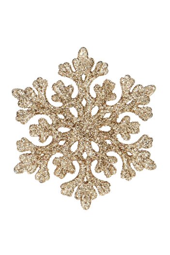 SERSIMO Snowflake Christmas tree decoration, set of 8 pieces, 8cm, gold