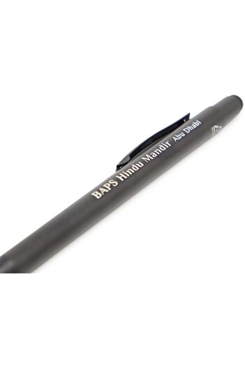 BAPS Hindu Mandir Retractable Ballpoint Aluminum Stylus Pen, Eco-Friendly Touchscreen, metallic finish
