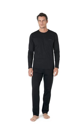 Pierre Cardin 5640 Men's Black Knitwear 5-Piece Pajama Set with Robe