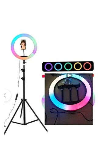 Generic 22 inch RGB LED Ring Light with Tripod Stand, Large Selfie Ring Light with Touch Panel Vlog Video Sh