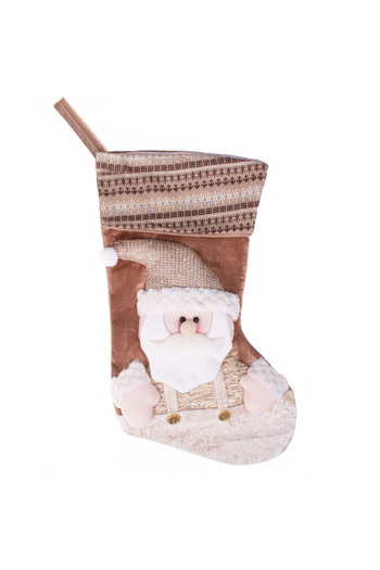 SERSIMO Christmas decoration, gift sock with Santa Claus 45cm, brown