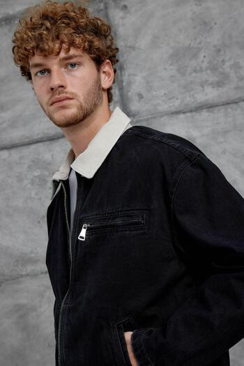 NOMARC Black Mmx Denim Jacket with Pocket Detail