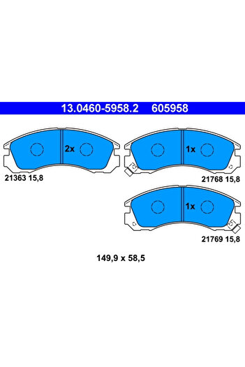 Ate Brake pad set disc brake MITSUBISHI DELICA / SPACE GEAR 1995-2000