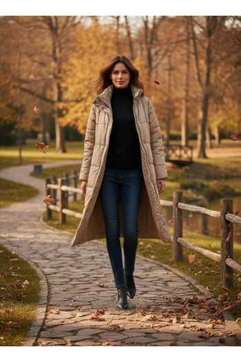 MAXLEVEL MODA Stand-Up Collar Plus Size Women's Puffer Coat