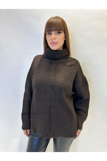 IFASTFASHION Women's turtleneck sweater - soft knit, loose fit and minimalist design