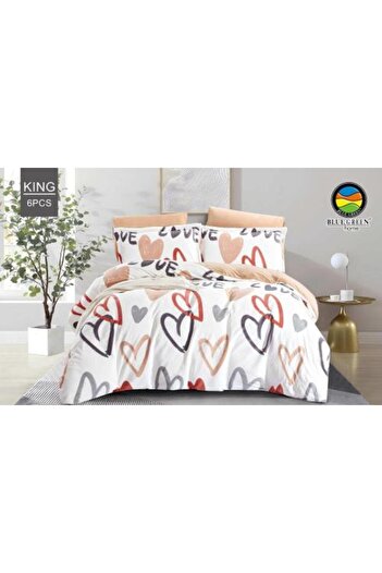 PROMISE King Velvet Two-Sided Patterned Comforter, 6 Pieces