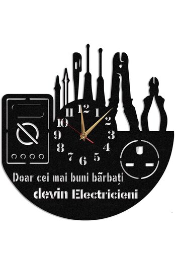 OEM Wall Clock 'Electrician' from HDF - 35 cm