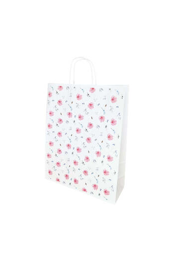 Papette Set of 50 Kraft Paper Bags with Pattern 14 Floral 32 x 41(H) x 12cm