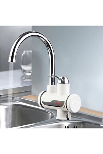 KlaussTech Instant Hot Water Faucet, LCD Temperature Display, 30-60 Degrees, 3000W, Flow Rate 2L/min, Sink Moun