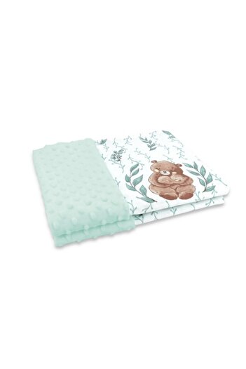 MimiNu Soft Baby Blanket, MimiNu, Double-Sided, 75 x 100 cm, Minky and Cotton Fabric, Oeko-Tex Standard 100