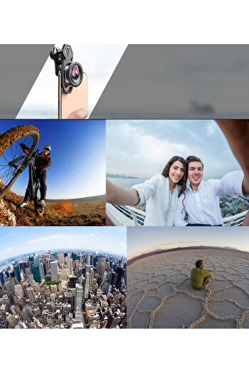 Generic HD Phone Camera Lens Kit | 180° Fisheye, 15X Macro, 0.6X Wide-Angle Clip-On