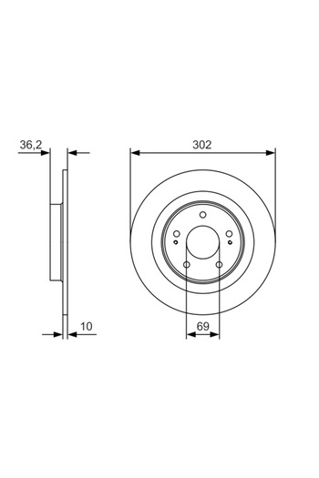 Bosch Brake disc MITSUBISHI DELICA D5 (CV_W) 2007-2012