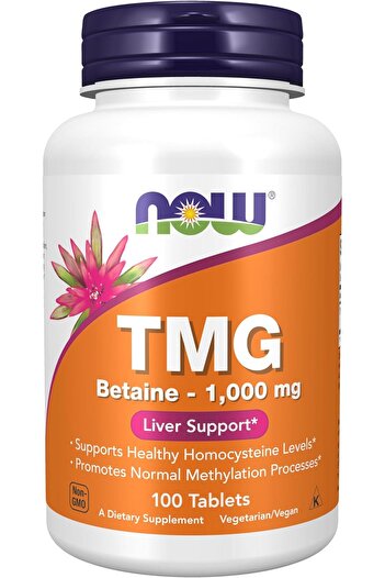 Now Supplements, TMG Betaine (Trimethylglycine) 1,000 mg, Liver Support, 100 Tablets
