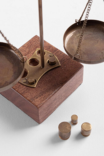 Bizzotto Decorative Balance Wood Metal 14x6x18h