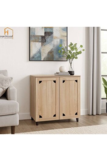 Al Saada Home Limited Quantity Multi-Use Shoe Cabinet-90*80 Beige