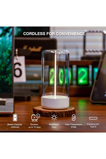 Fipka AUGE LIGHT Designed, Mini Minimalist Table Lamp Cordless LED Desk Lamp Rechargeable Modern Night Lig