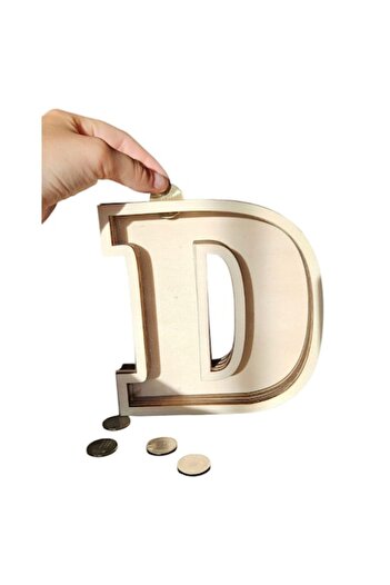 OEM Alphabet Money Box - Letter D, 12 x 3 x 16 cm