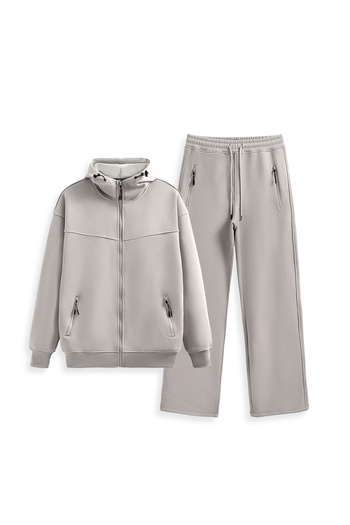 ONE Oversize Fleece-Lined Composite Fabric Tracksuit – Ultra Warm Winter Hoodie & Pants Set