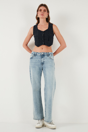 Lela Γιλέκο Slim Fit με λαιμόκοψη σε σχήμα καρδιάς, με χοντρά λουριά, Crop Vest 5865497