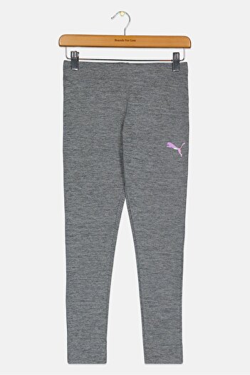 Puma Kids Girl Sportswear Fit Brand Logo Training Leggings, Grey