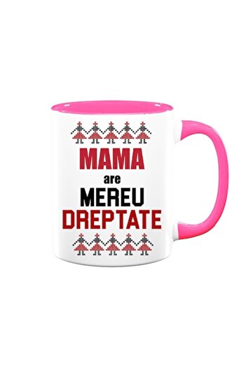 OEM Personalized Mug with Message: 'Mama is Always Right', Betaprint, Traditional Motifs, White with Pin