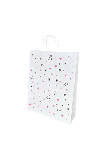 Papette Set of 100 Kraft Paper Bags with Pattern 8 Love 32 x 41(H) x 12cm