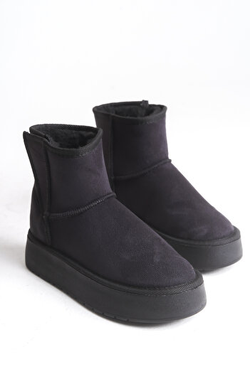 Shu Mhu Kadın Ug Cırtlı Kolay Giyilebilir Kürklü 4 Cm Comfort Tabanlı Rahat Genç Bot Bootie