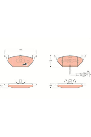 TRW Brake pad set for VW CADDY III Utility vehicle/spacious limousine (2KA 2KH 2CA 2 2004-2015)