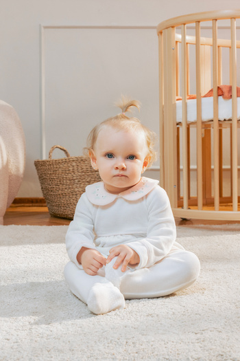 Miny Center Baby Girl Velvet Jumpsuit