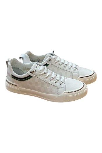 MARCOMEN Original Leather 21105 Casual Men's Black Patent Leather White Shoes
