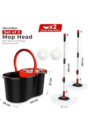 HYX Easy Spin Mop And Bucket Set | 360 Degree Spinning Mop Bucket Home Cleaner