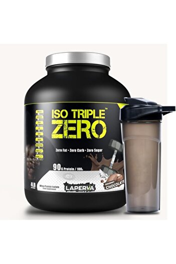 Laperva ISO TRIPLE ZERO - Whey Protein Isolate (4 LB, Gourmet Chocolate) +Shaker | 28g Protein in 30g Serv