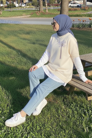 benguen Ribbed Oversize Sweater H25304 Stone Color