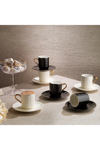 Schafer Glossy 6-Person Coffee Cup Set 12 Pieces-Asorti01