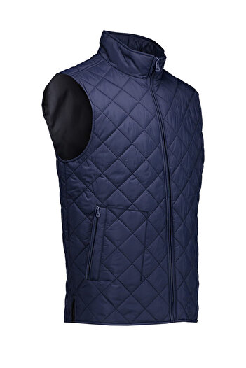 VİZYON İKRA Cold, Wind and Water Resistant Quilted Navy Blue Multi-Purpose Winter Work Vest with Quilted Lining