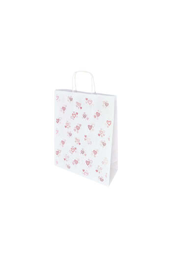 Papette Set of 100 Kraft Paper Bags with 4 Love Pattern 24 x 31(H) x 10cm