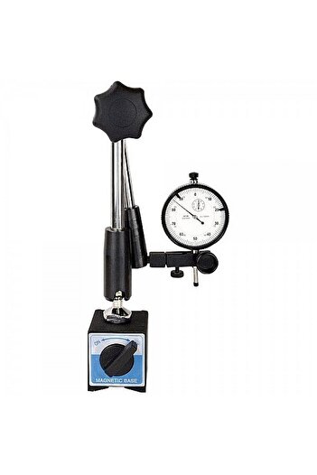 EXPERT Set mechanical comparator clock travel 10mm reading 0.01mm with magnetic stand 80Kgf