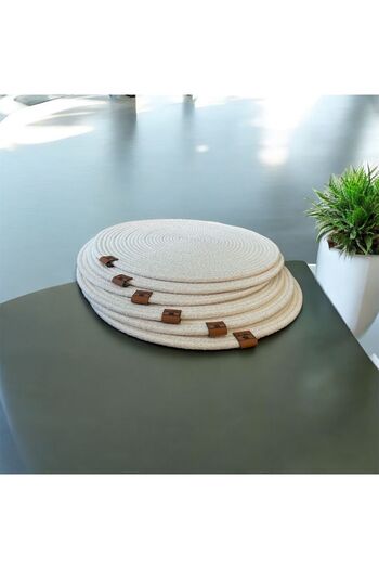 Deka Home 6 Pieces Jute Plate / American Service Lux Presentation Plate Mat