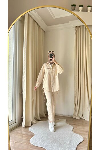 My City 8870 - Stylish Comfortable Herringbone Front Double Pocket Shirt Pants Set