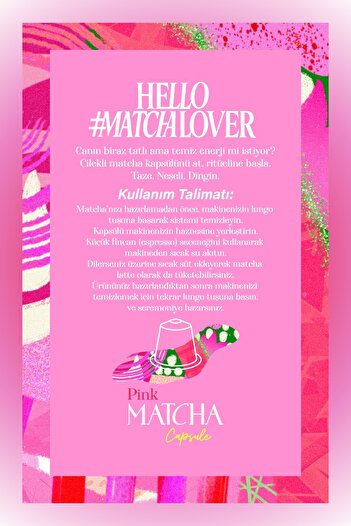 Mim and More Pink Matcha Kapsül – Nespresso Uyumlu Pembe Superfood Matcha Tozu, 10'lu Paket